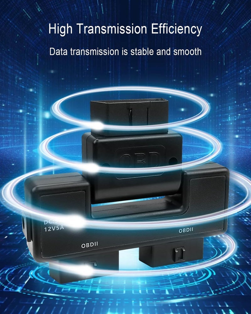 تيكساينس مقسم كابل OBD، وصلة تمديد ذكر إلى 2 دبابيس كاملة من OBDII 16 دبوس، وصلة دوار 180 درجة، مع واجهة 12 فولت 5 أمبير DC5521 - Image 3